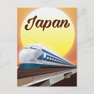 Japan Bullet Train travel poster Postcard