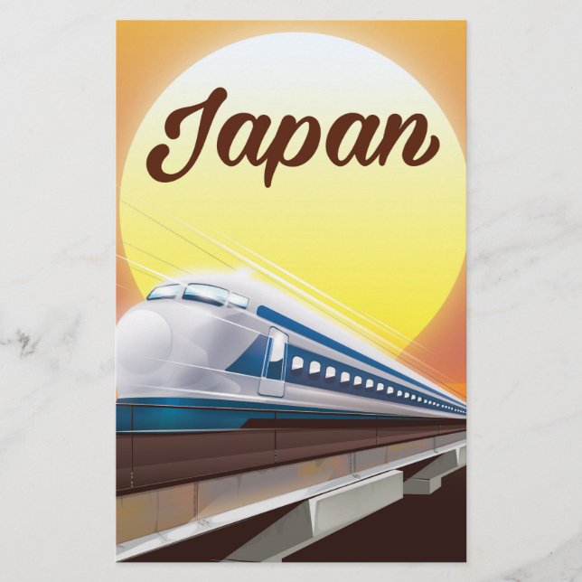 Japan Bullet Train travel poster Stationery (Front)