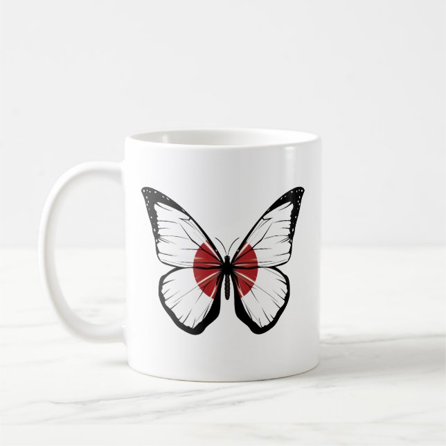 Japan Butterfly Flag Coffee Mug (Left)