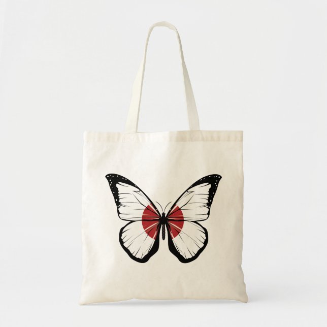 Japan Butterfly Flag Tote Bag (Front)