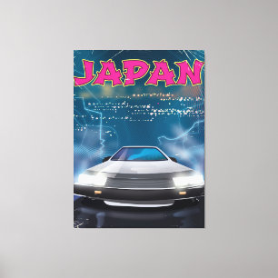 Japan car travel poster canvas print