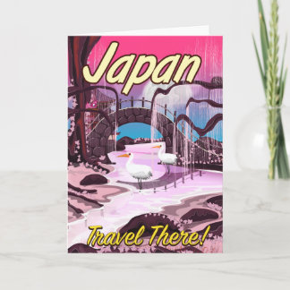 Japan cartoon gardens vacation poster holiday card