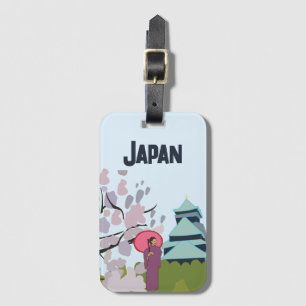 Japan Cherry Blossom Geisha Kimono Japan Luggage Tag