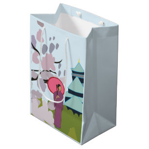 Japan Cherry Blossom Geisha Kimono Japan Medium Gift Bag