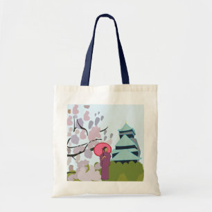 Japan Cherry Blossom Geisha Kimono Japan Tote Bag