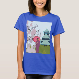 Japan Cherry Blossom Geisha Kimono T-Shirt