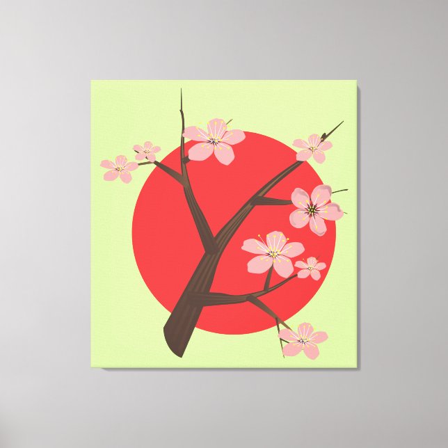 Japan cherry blossom sakura branch floral print (Front)