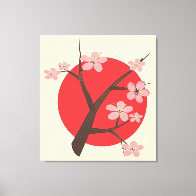 Japan cherry blossom sakura branch floral print (Front)