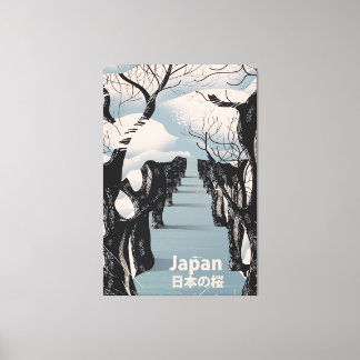 Japan cherry blossom Vintage travel poster Canvas Print