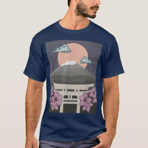 Japan Cherry Blossom Woodblock Japanese Art T-Shir T-Shirt