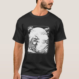 Japan Chicken Hen Farmer Farming Farm Cherry Bloss T-Shirt