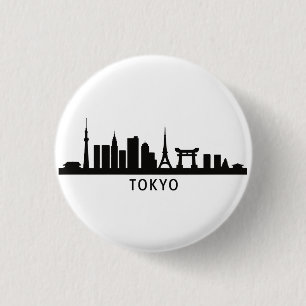 Japan Cityscape Travel Tokyo Skyline Silhouette 3 Cm Round Badge