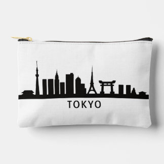 Japan Cityscape Travel | Tokyo Skyline Silhouette Accessory Pouch