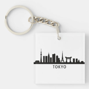 Japan Cityscape Travel Tokyo Skyline Silhouette Key Ring