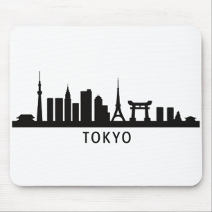 Japan Cityscape Travel   Tokyo Skyline Silhouette Mouse Mat