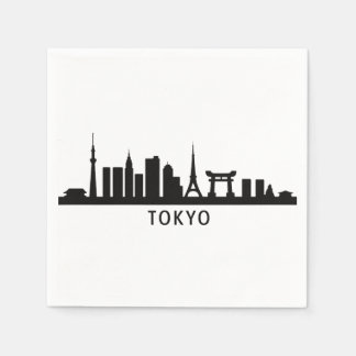 Japan Cityscape Travel | Tokyo Skyline Silhouette Napkin