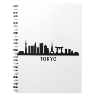 Japan Cityscape Travel | Tokyo Skyline Silhouette Notebook