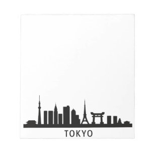Japan Cityscape Travel   Tokyo Skyline Silhouette Notepad