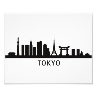 Japan Cityscape Travel | Tokyo Skyline Silhouette Photo Print