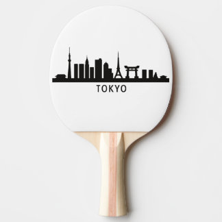 Japan Cityscape Travel | Tokyo Skyline Silhouette Ping Pong Paddle