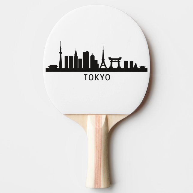 Japan Cityscape Travel | Tokyo Skyline Silhouette Ping Pong Paddle (Front)