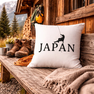 Japan Climber Rope Silhouette Outdoor Decor Cushion