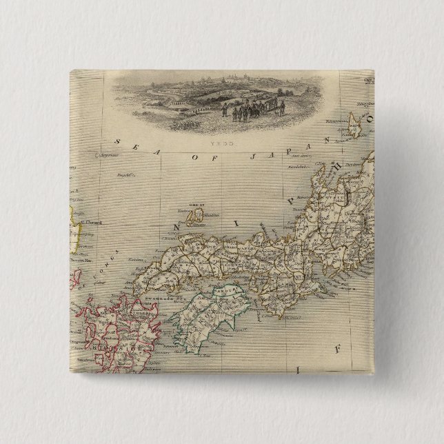 Japan & Corea 15 Cm Square Badge (Front)