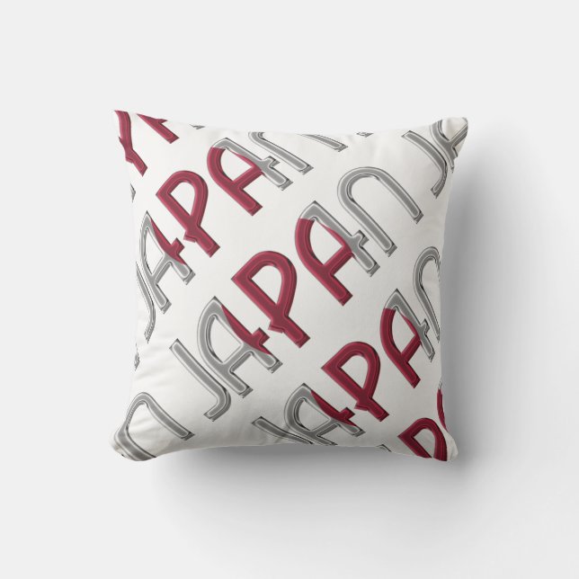 Japan Country Flag Colours Typography Souvenir Outdoor Cushion (Front)