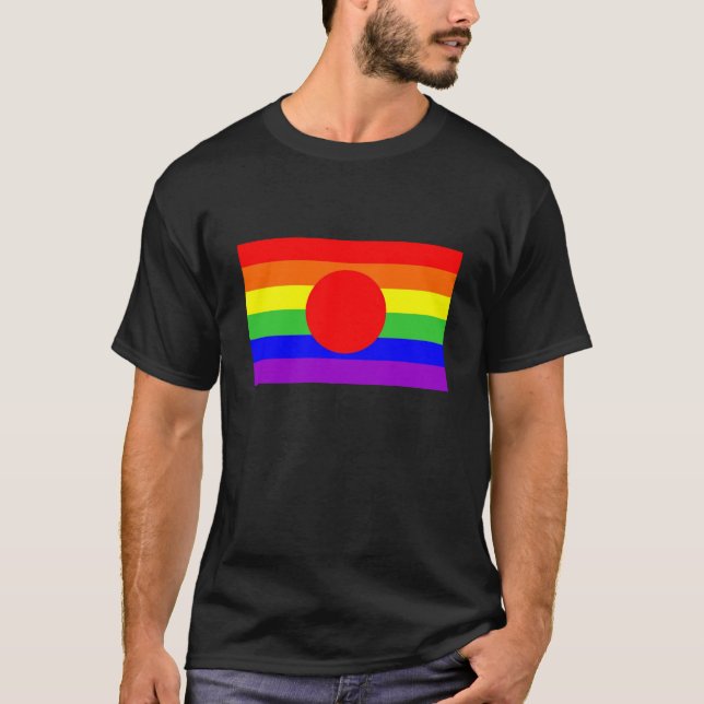 japan country gay proud rainbow flag homosexual T-Shirt (Front)