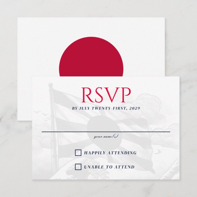 Japan Couple RSVP Card (Front/Back)