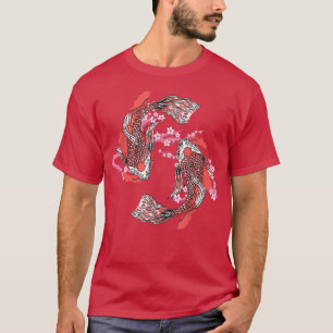 Japan Culture Sakura Koi Fish Pond Taisho Sanke Ko T-Shirt