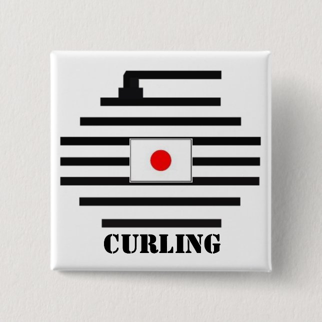 Japan Curling 15 Cm Square Badge (Front)