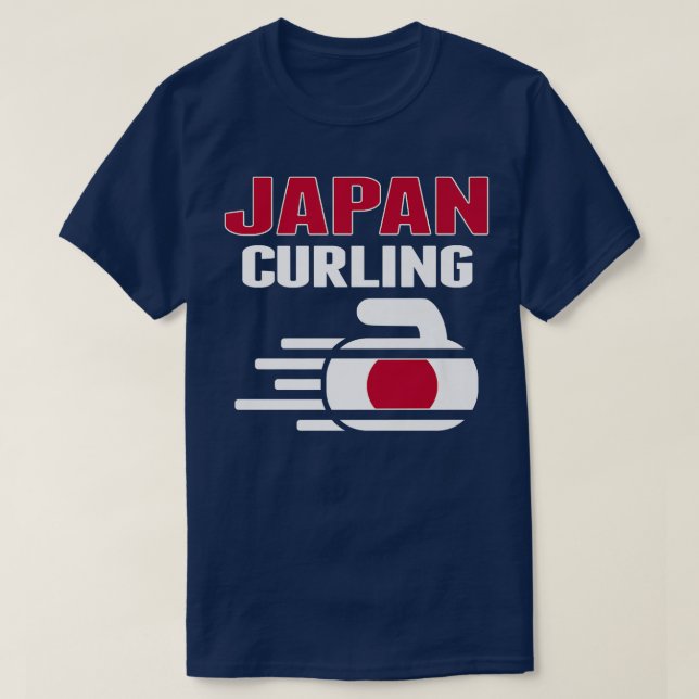 Japan Curling Rock Sport Fans Japanese Winter Spor T-Shirt (Design Front)