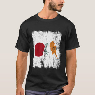 Japan Cyprus Half Flag Japanese Cypriot Heritage T-Shirt