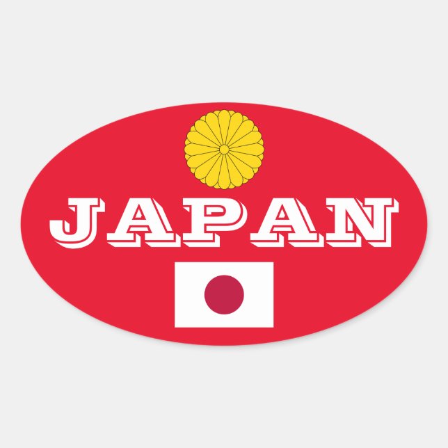Japan - Euro-Style Red Oval Sticker (Front)