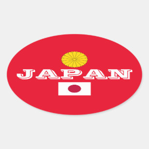 Japan - Euro-Style Red Oval Sticker