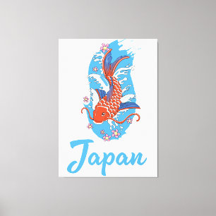 Japan Fishing logo Canvas Print