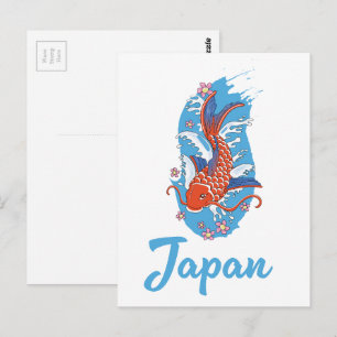 Japan Fishing logo Postcard