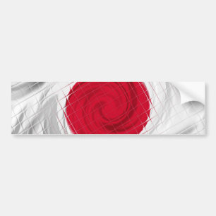 Japan Flag Artwork Bumper Sticker