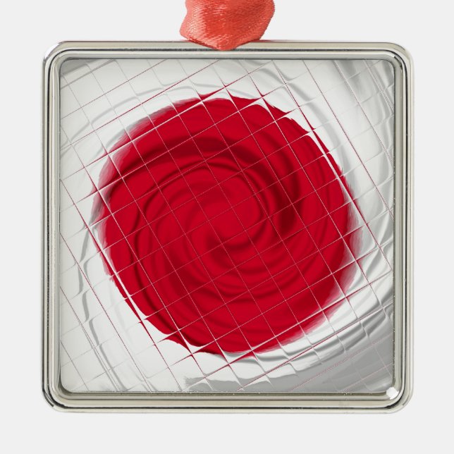 Japan Flag Artwork Metal Tree Decoration (Front)