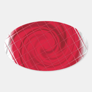 Japan Flag Artwork Oval Sticker