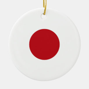 Japan flag ceramic tree decoration