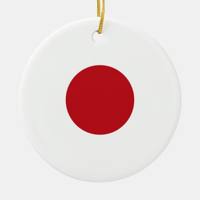 Japan flag ceramic tree decoration (Front)