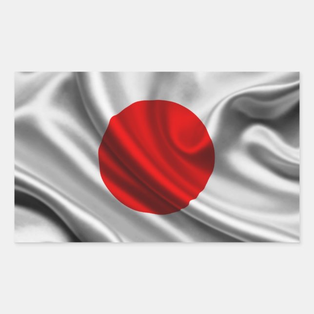 Japan Flag Fabric Rectangular Sticker (Front)