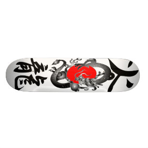 Japan Flag Fire Dragon Skateboards