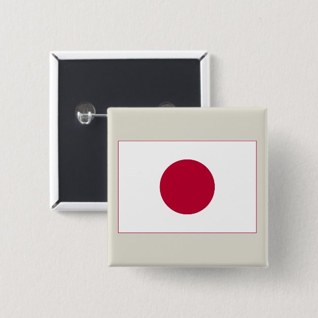 Japan Flag: Hinomaru, Nisshōki, Red Rising Sun 15 Cm Square Badge (Front & Back)