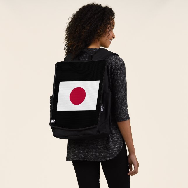 Japan Flag: Hinomaru, Nisshōki, Red Rising Sun Backpack (Worn)