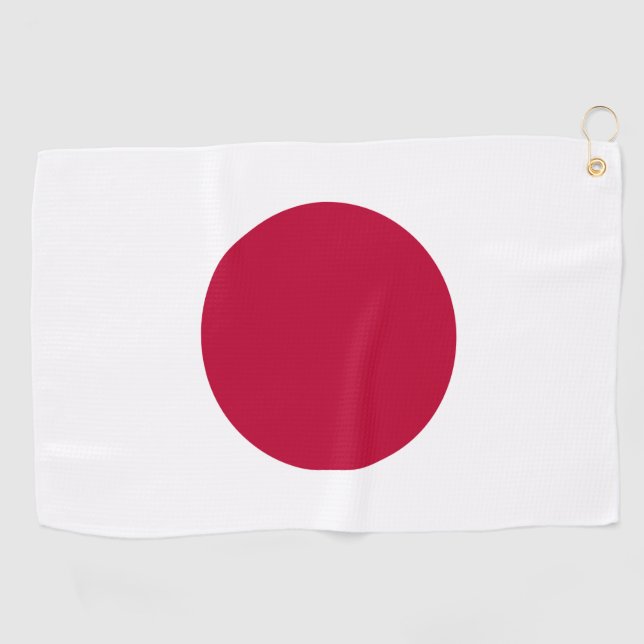 Japan Flag: Hinomaru, Nisshōki, Red Rising Sun Golf Towel (Horizontal)