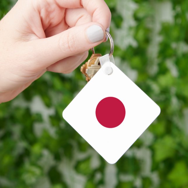 Japan Flag: Hinomaru, Nisshōki, Red Rising Sun Key Ring (Hand)
