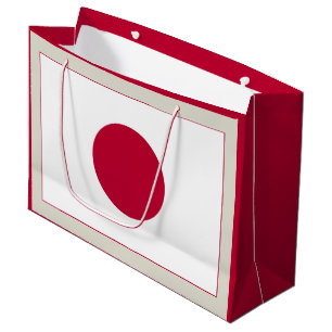 Japan Flag: Hinomaru, Nisshōki, Red Rising Sun Large Gift Bag